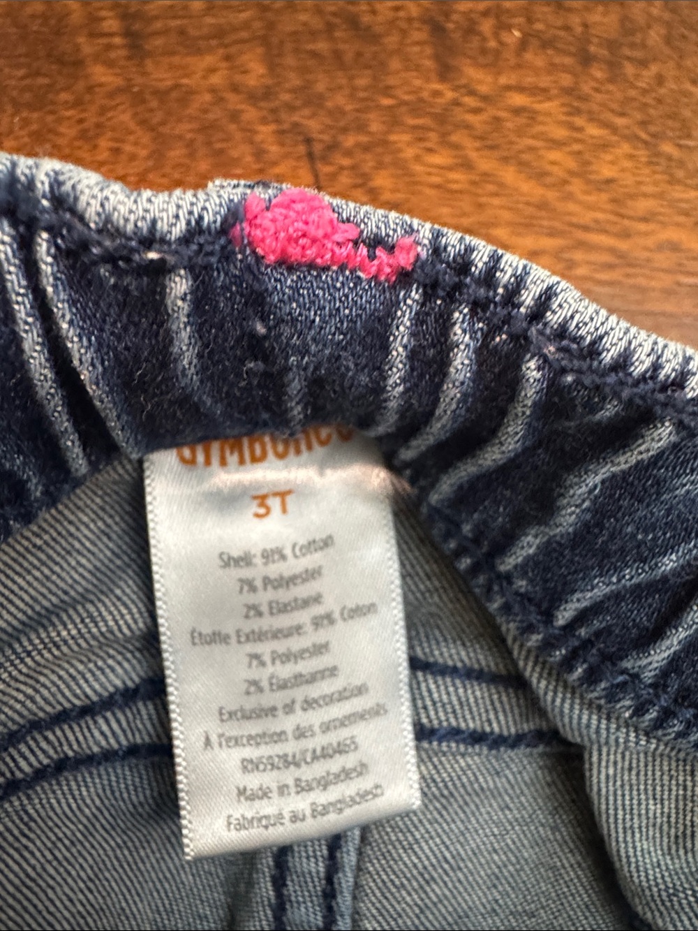 Gymboree Navy Tee with Pink and Red Floral Appliqués and Embroidered Jeans - Picture 5 of 7